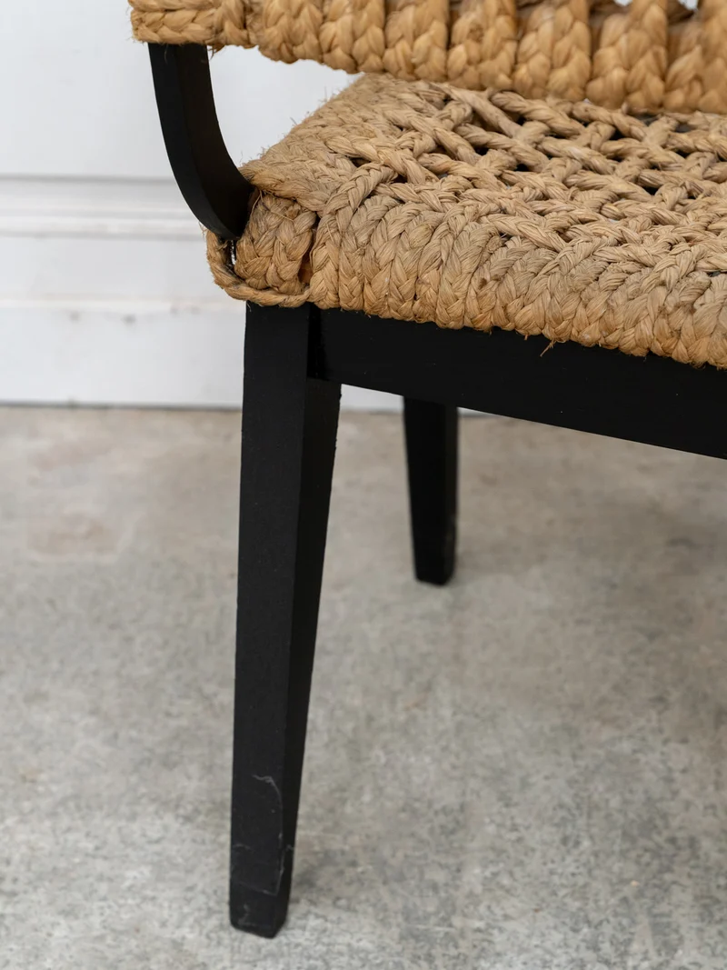 Ernest, le fauteuil Audoux Minet en hêtre et corde tressée N°1053