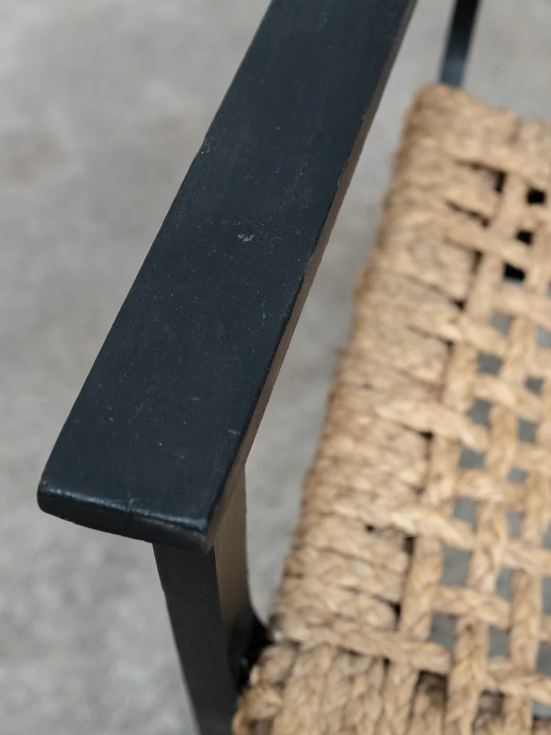 Ernest, le fauteuil Audoux Minet en hêtre et corde tressée N°1053