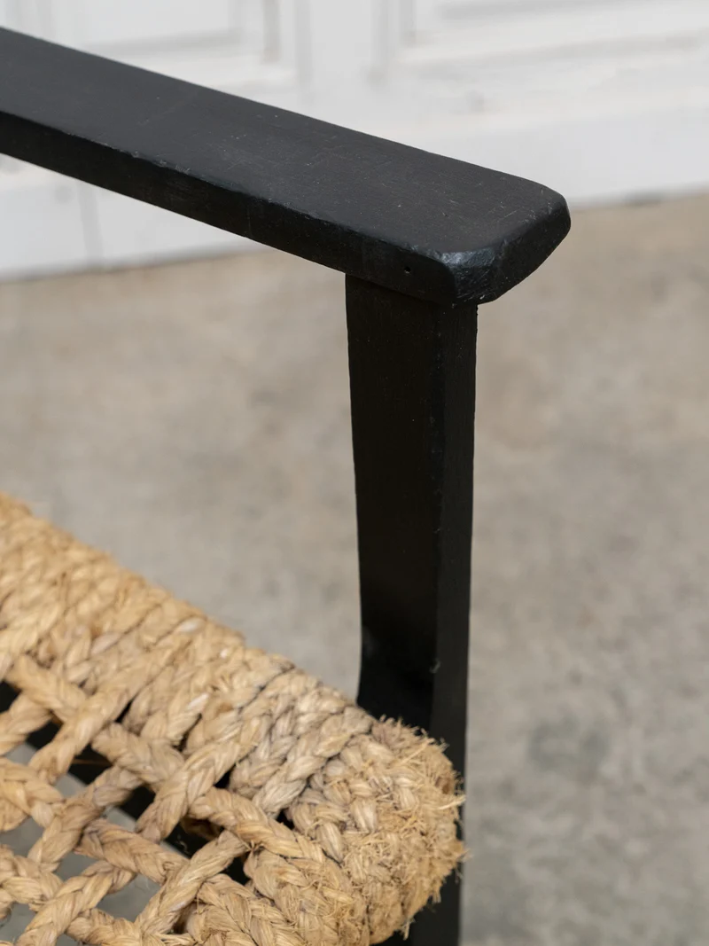 Ernest, le fauteuil Audoux Minet en hêtre et corde tressée N°1053