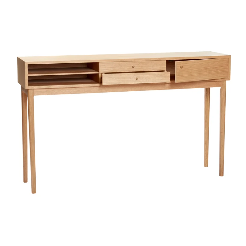Table console en chêne naturel