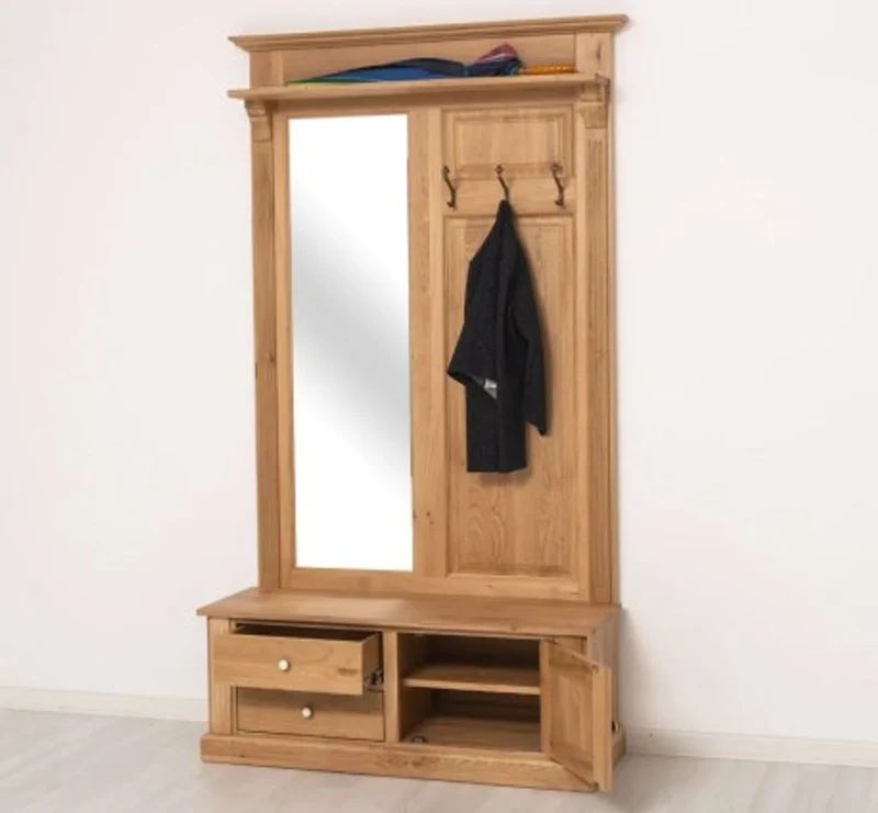 Casa Padrino Garderobe im Landhausstil mit 2 Schubladen, 121 x 41 x 210 cm
