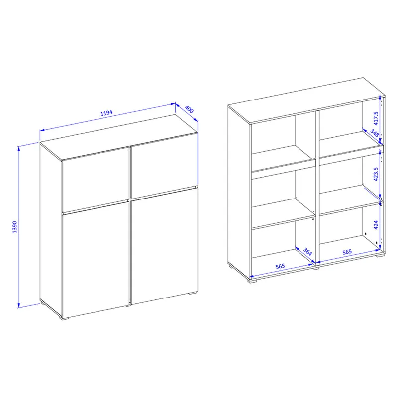 Buffet 4 portes Lilia Vert