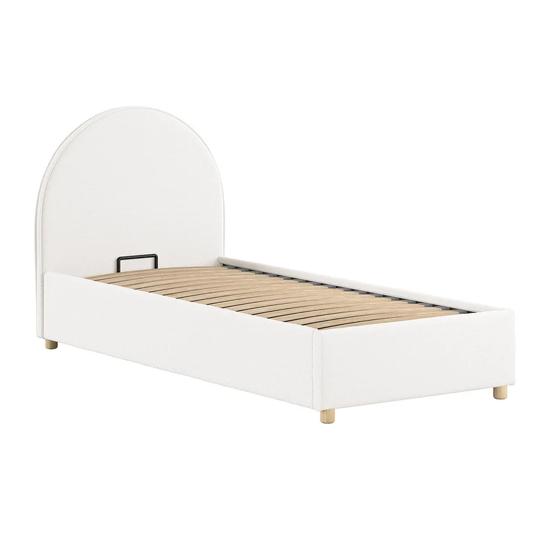 Lit coffre 90x200 sommier inclus Vipack Moon Blanc
