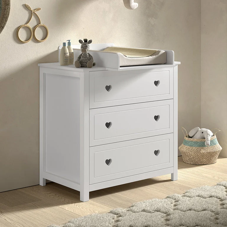 Commode 3 tiroirs Vipack Amori Blanc