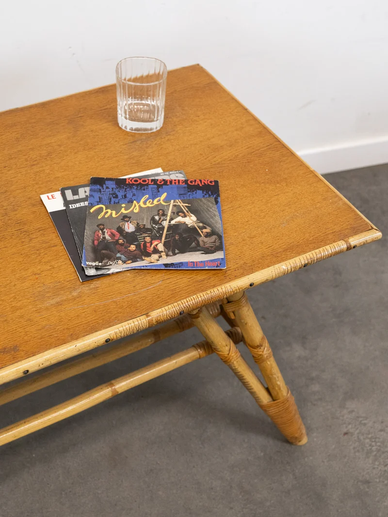 Léonie, la table basse en bambou et rotin N°1037