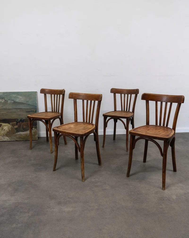Claude, le lot de 4 chaises en bois Luterma N°1365
