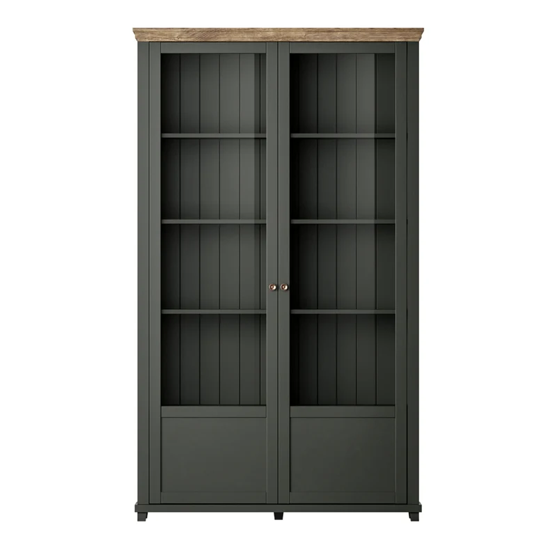 Vaisselier 2 portes Martin Vert et Bois