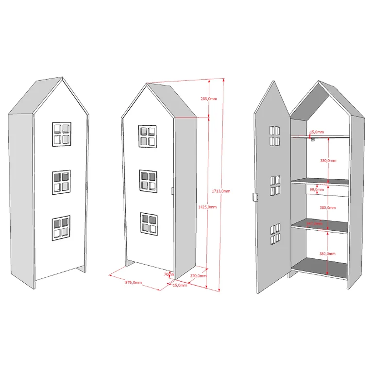 Armoire 1 porte Vipack Bruges Blanc