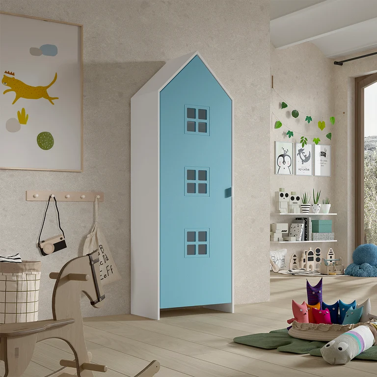 Armoire 1 porte Vipack Bruges Bleu
