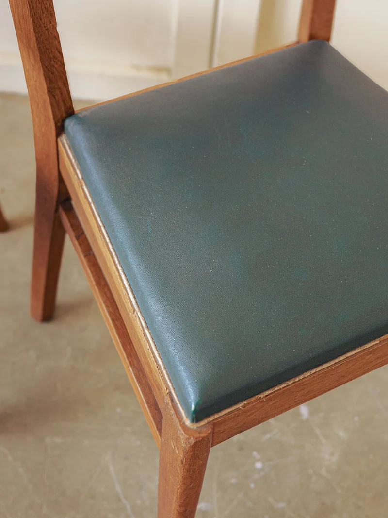 Alma, la paire de chaises mid-century vert cèdre N°1661