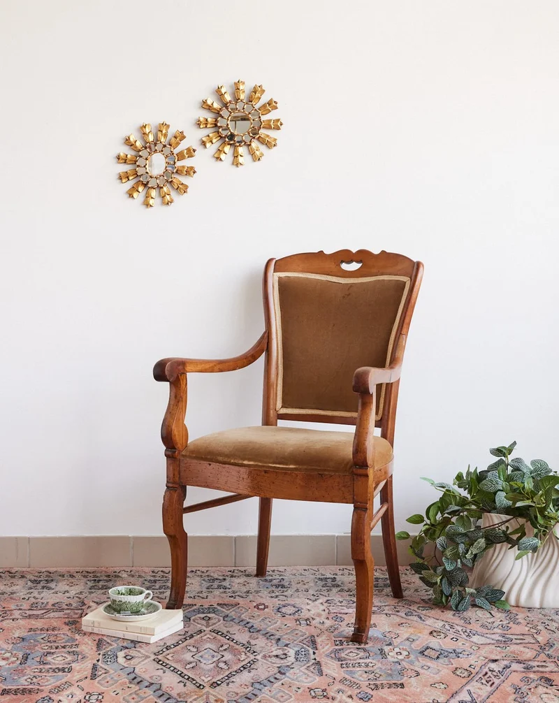 Ernest, le fauteuil cabriolet vert pistache N°1042