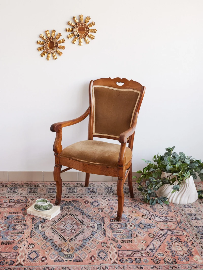 Ernest, le fauteuil cabriolet vert pistache N°1042