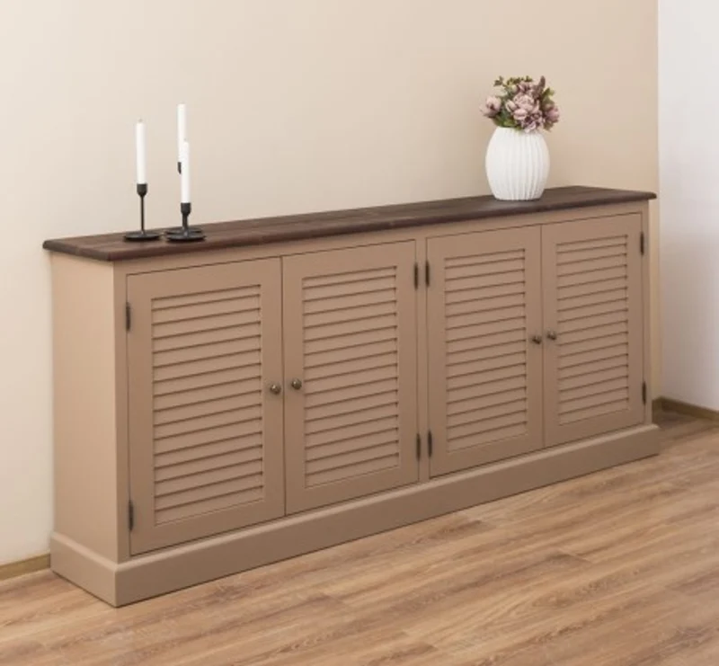 Casa Padrino Sideboard im Landhausstil mit 4 Türen, 209 x 37 x 90 cm