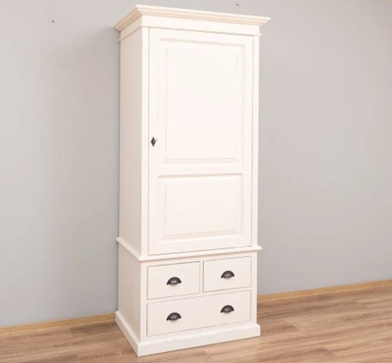 Casa Padrino Kleiderschrank im Landhausstil mit 3 Schubladen, 85 x 59 x 197 cm