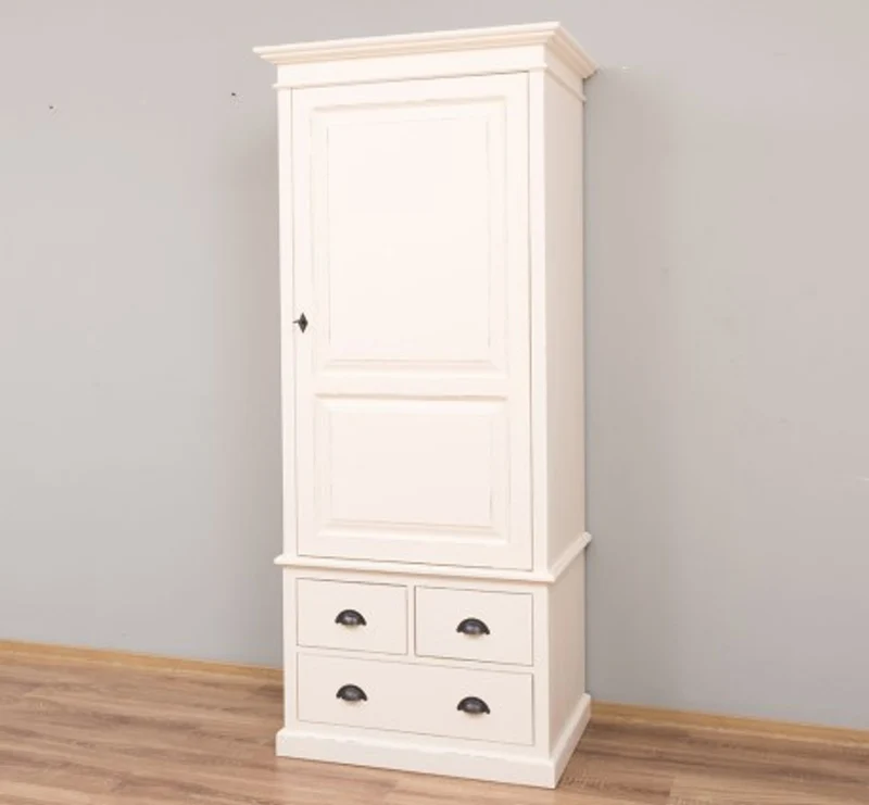 Casa Padrino Kleiderschrank im Landhausstil mit 3 Schubladen, 85 x 59 x 197 cm