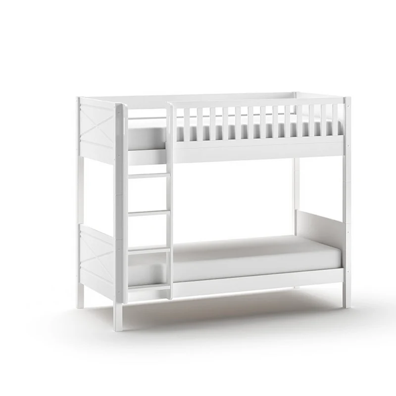 Lit superposé 90x200 sommiers inclus Vipack Scott Blanc