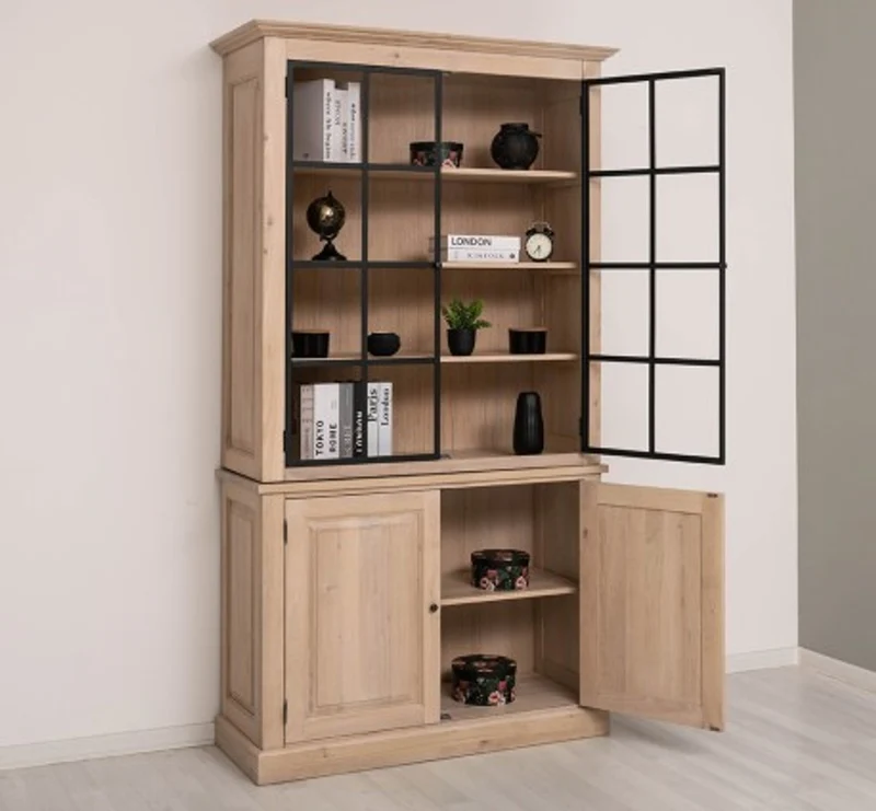 Casa Padrino Vitrine im Landhausstil, 130 x 50 x 230 cm