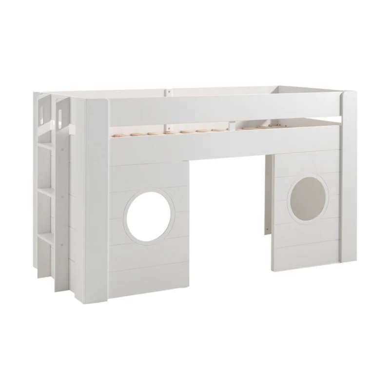 Lit Cabane 90x200 Sommier Inclus Vipack Freya - Blanc
