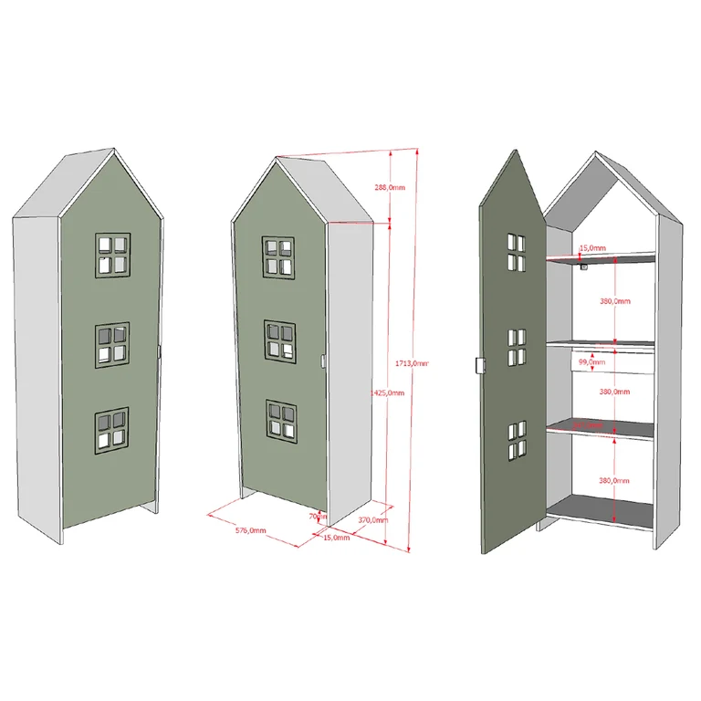 Armoire 1 porte Vipack Bruges Vert