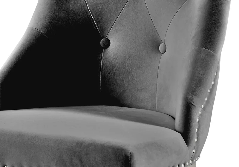 Table et chaises capitonnées verre blanc argent - Neo