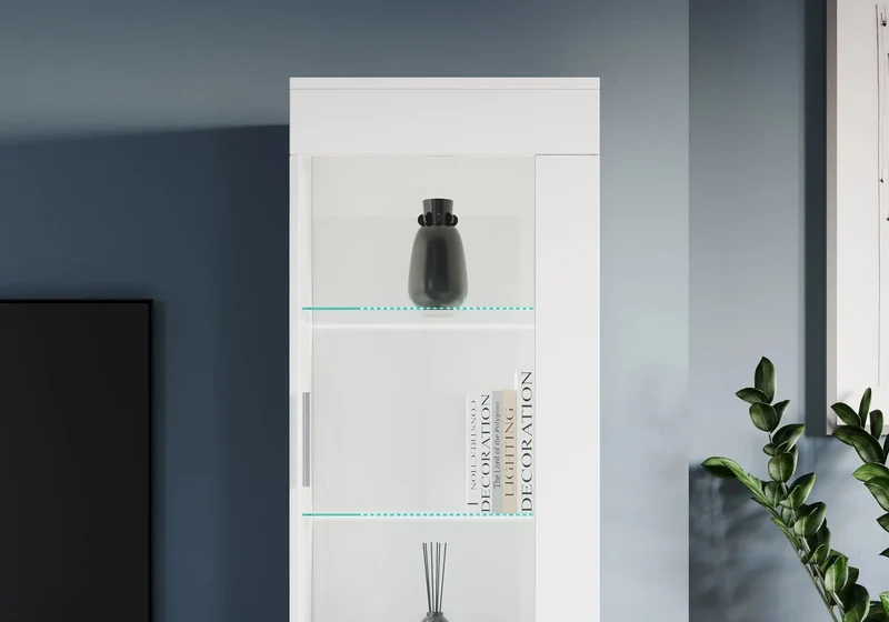 Ensemble meuble TV laqué blanc VENERE