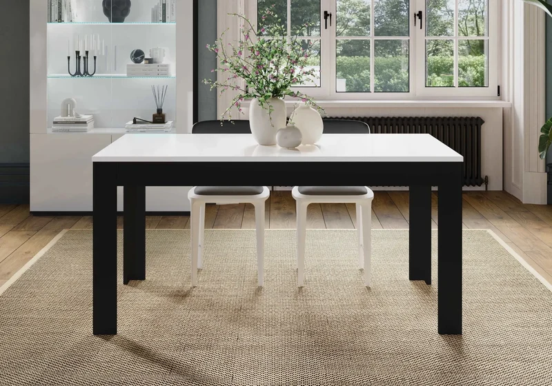 Salle à manger laqué noir blanc VENERE
