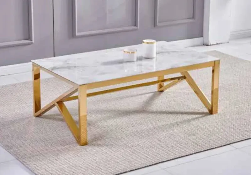 Table basse dorée transparent - Moly