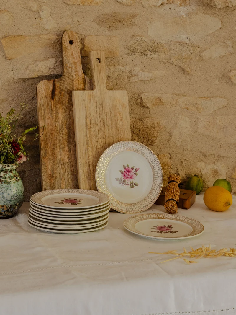 Antoinette, le lot de 11 assiettes en faïence N°302