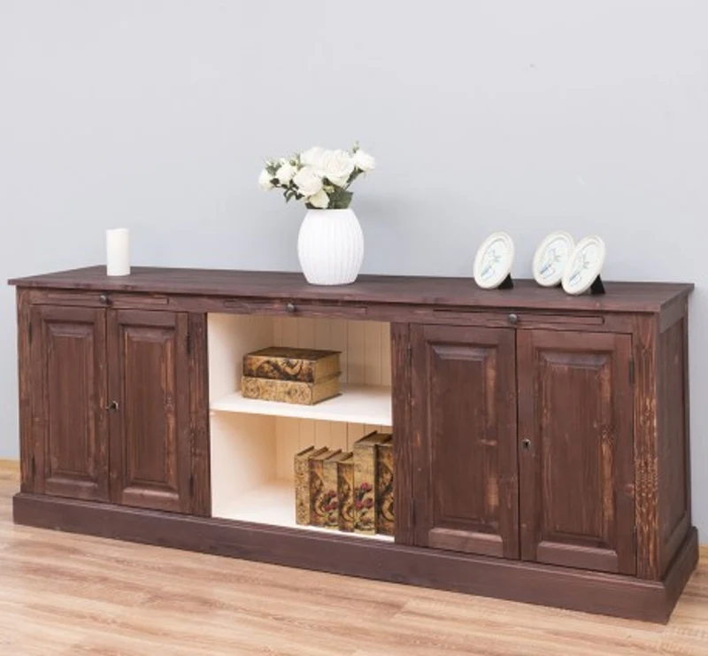 Casa Padrino Sideboard im Landhausstil mit 4 Türen und 1 Ablage, 221 x 51 x 84 cm