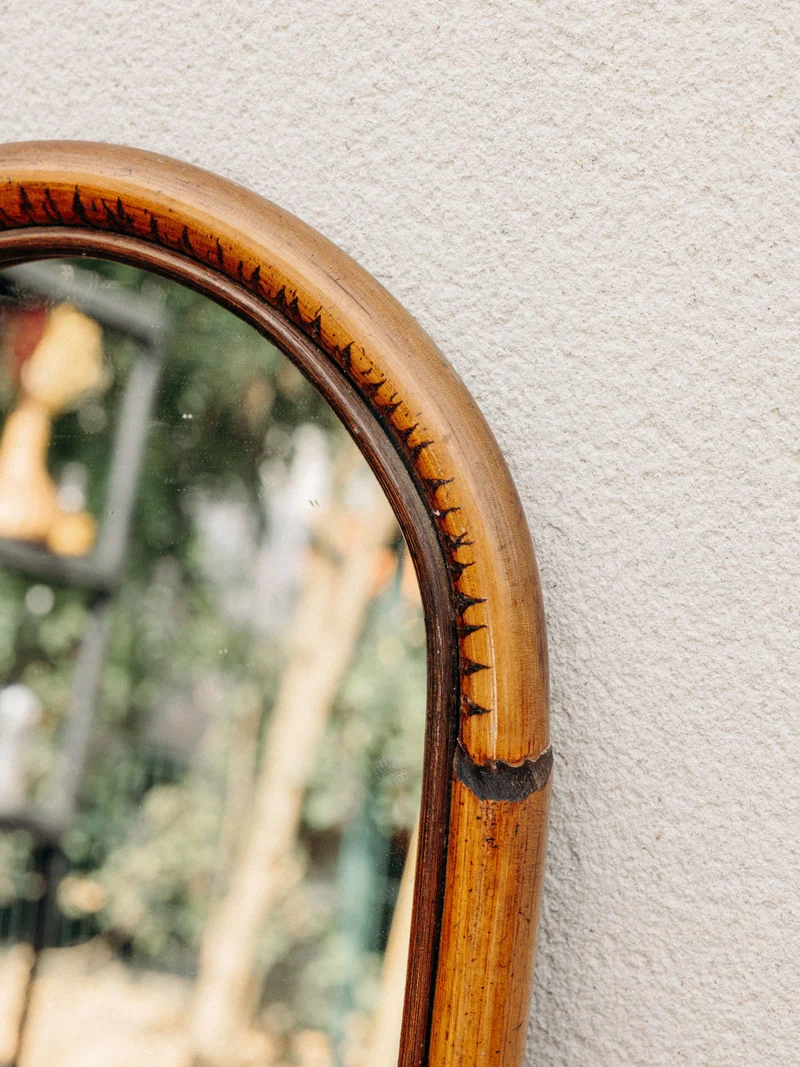 Georges, le miroir en bambou aux lignes courbées N°1272