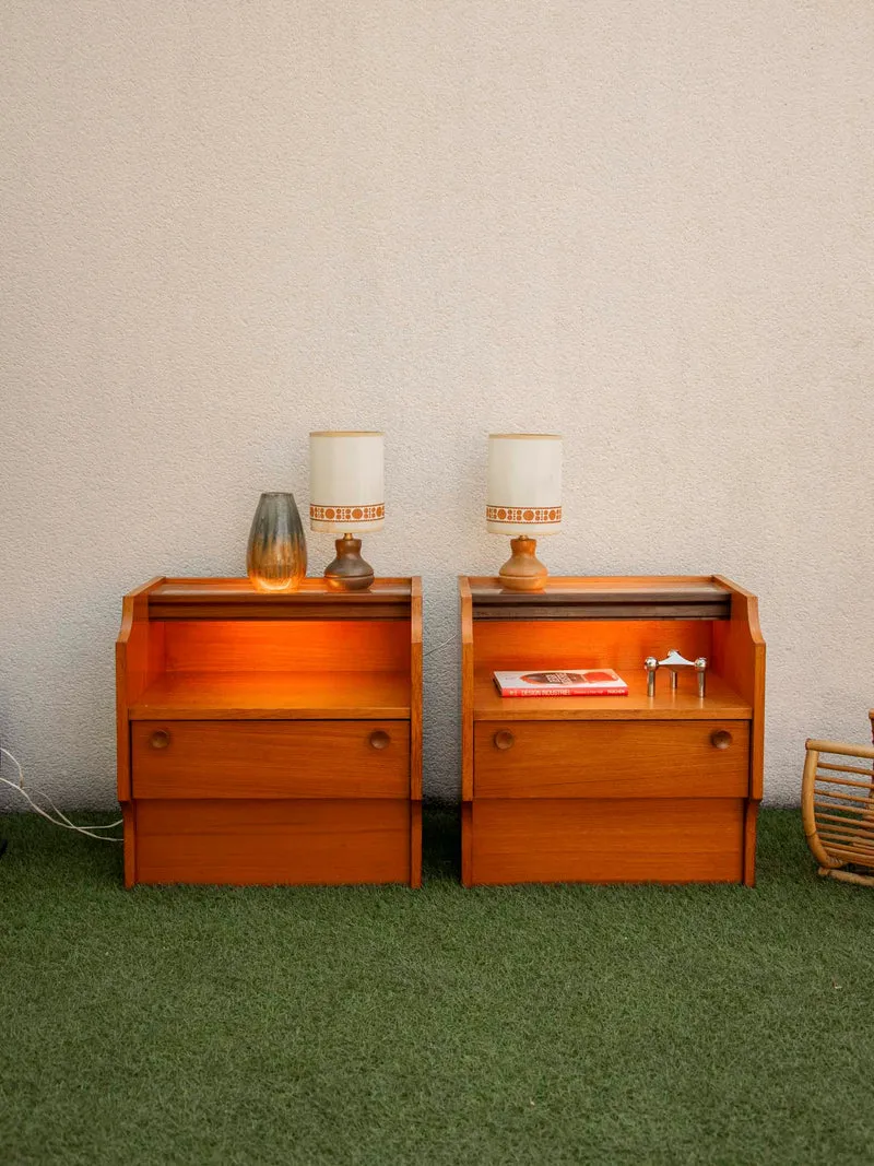 Maïa, la paire de tables de chevets aux néons lumineux N°1501