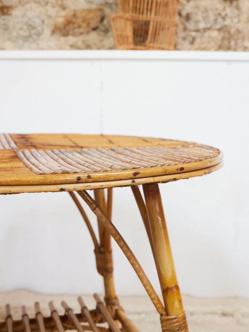 Léonie, la table basse en rotin N°1020