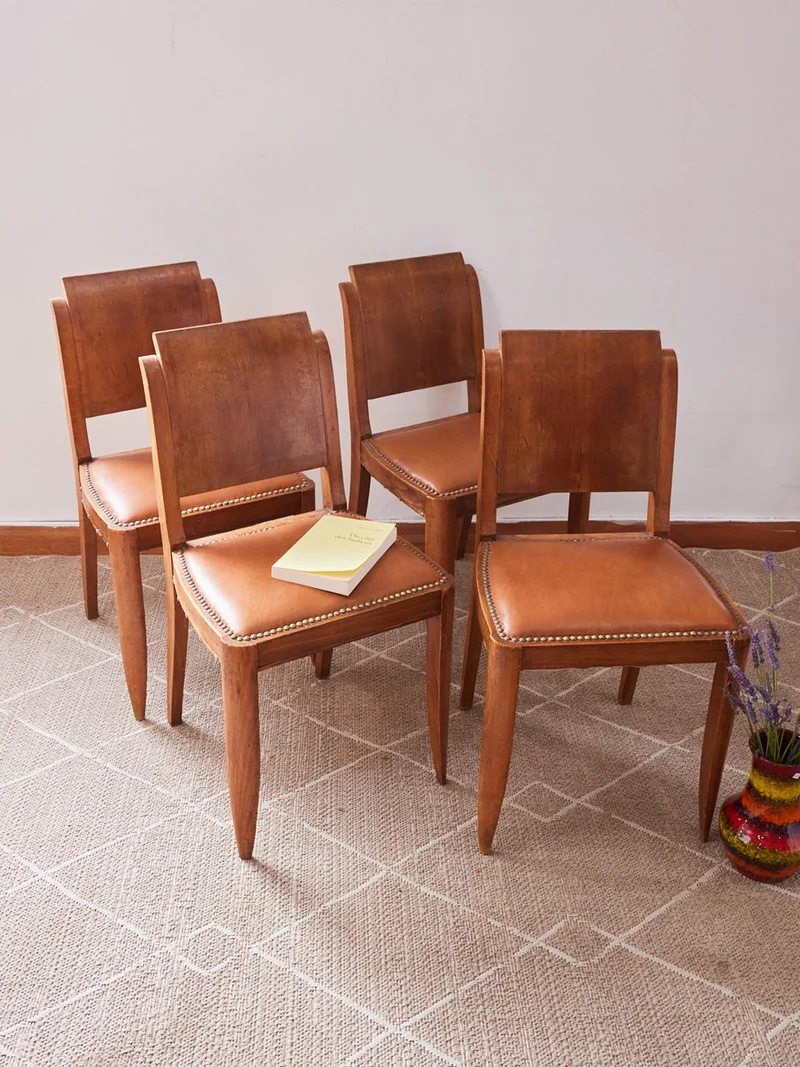 Claude, le lot de 4 chaises Art déco N°1341