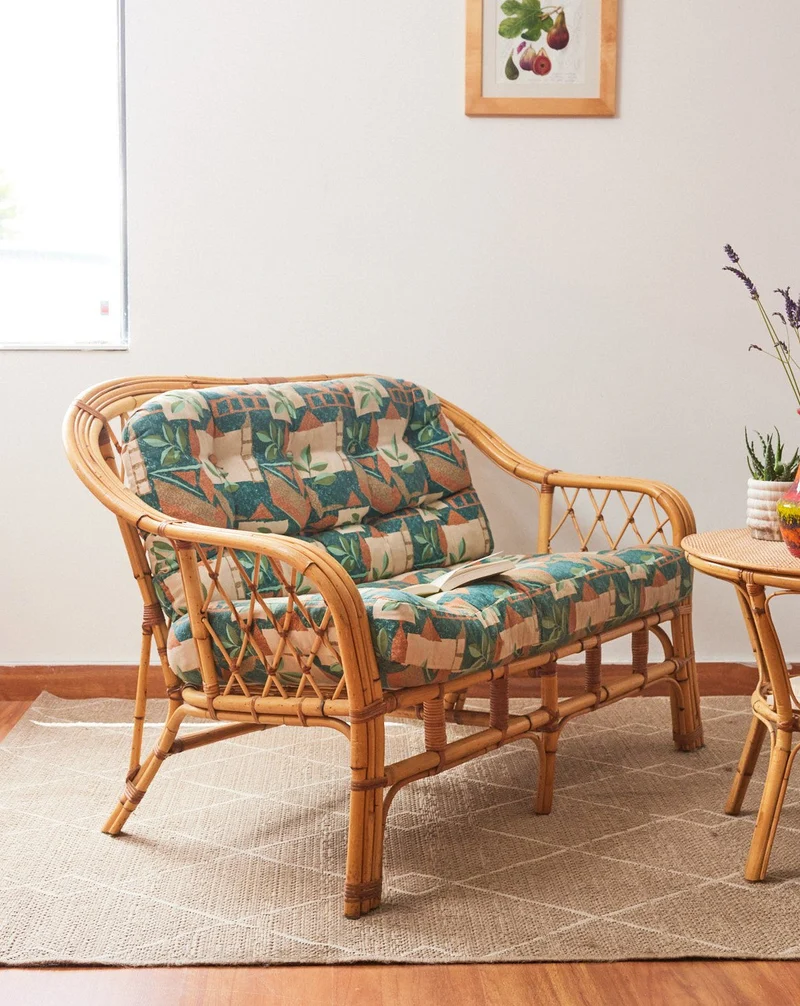 Martine, la banquette en rotin N°52