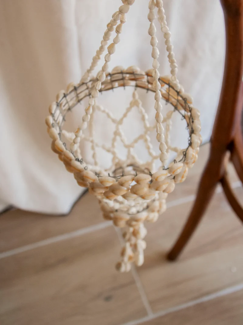 Sonia, la suspension en macramé coquillage N°281