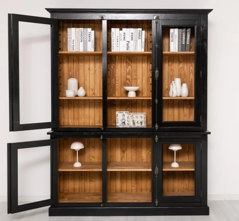 Casa Padrino Vitrine im Landhausstil mit 2 Türen, 184 x 48 x 228 cm