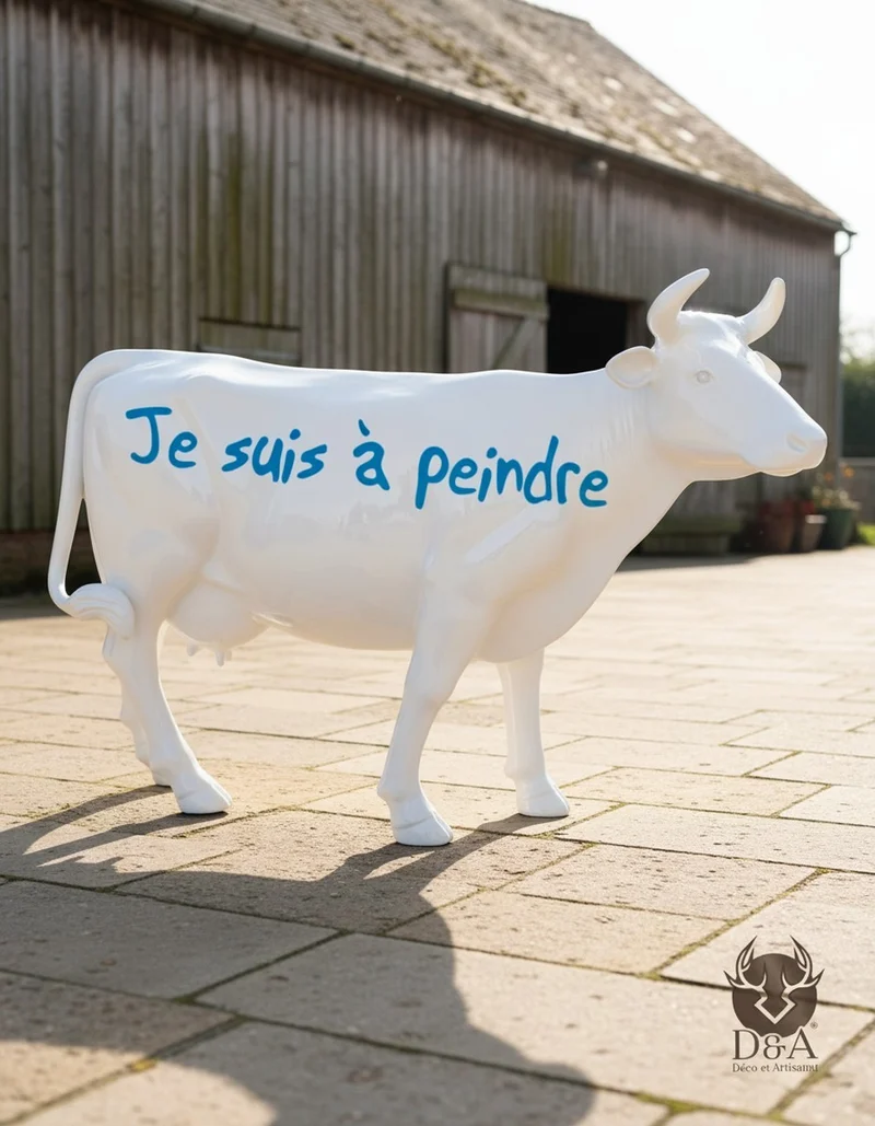 Casa Padrino Luxus Deko Skulptur Kuh Bestseller Bereit Zum Bemalen H. 155 cm - Riesige Gartenskulptur - Lebensgroße Skulptur - XXL Deko Skulptur - XXL Deko Figur