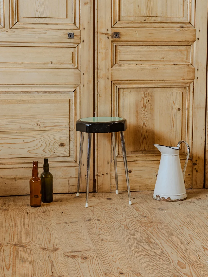Axel, le tabouret chromé et vert N°692