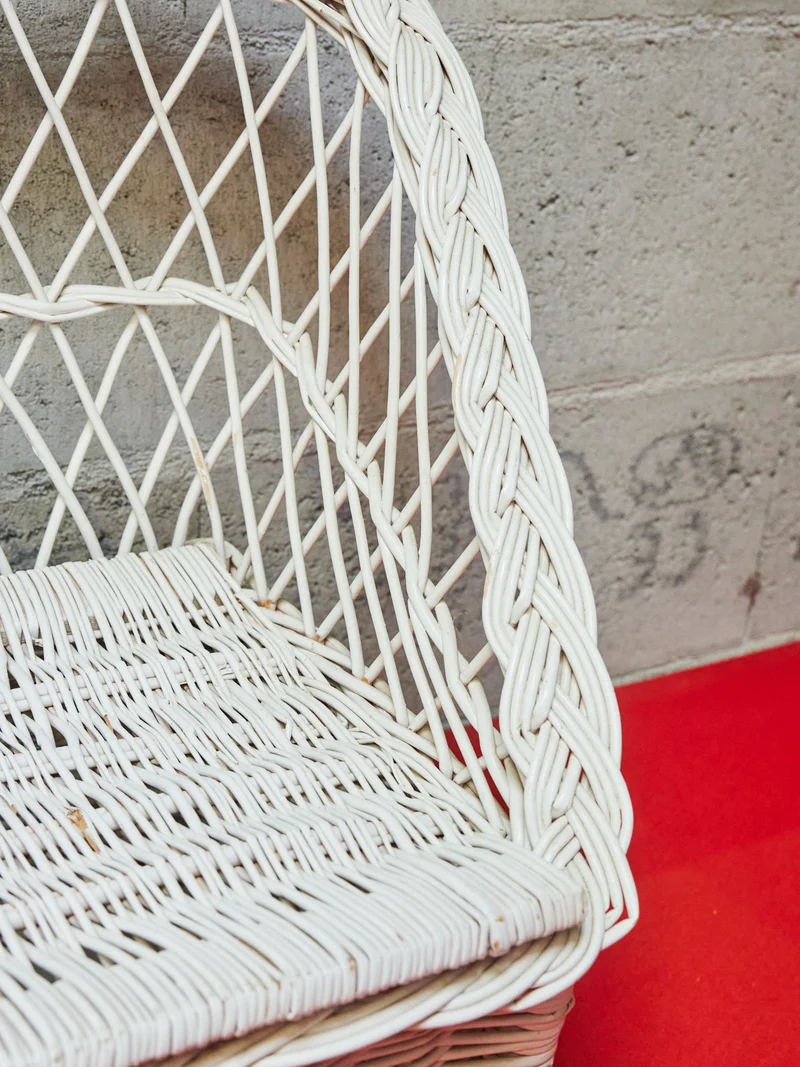 Antoine, le banc en osier blanc N°444