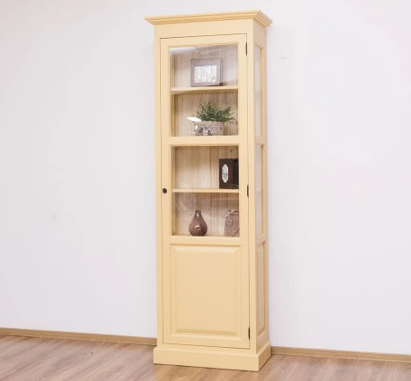 Casa Padrino Vitrine im Landhausstil mit 1 Tür, 75 x 40 x 220 cm