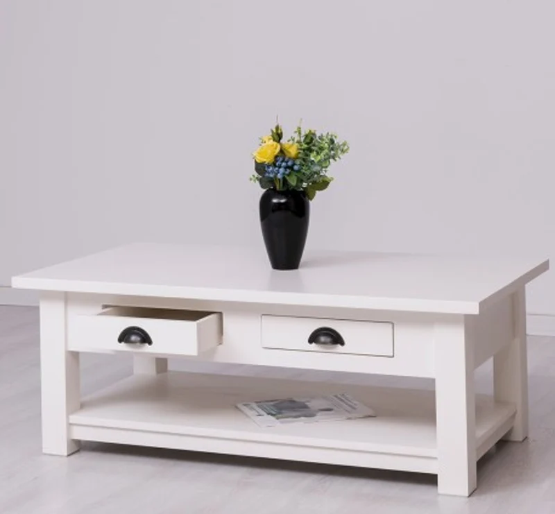 Casa Padrino Couchtisch im Landhausstil mit 2 Schubladen, 120 x 65 x 45 cm