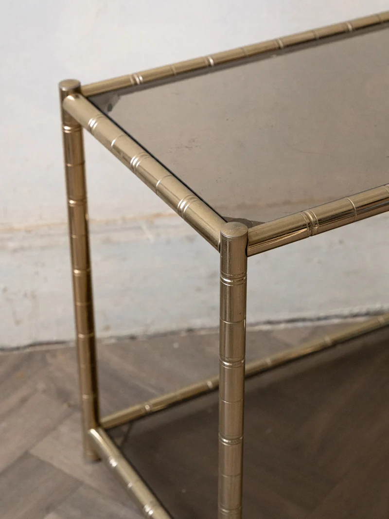 Hanna, la table d'appoint en verre et métal N°1387