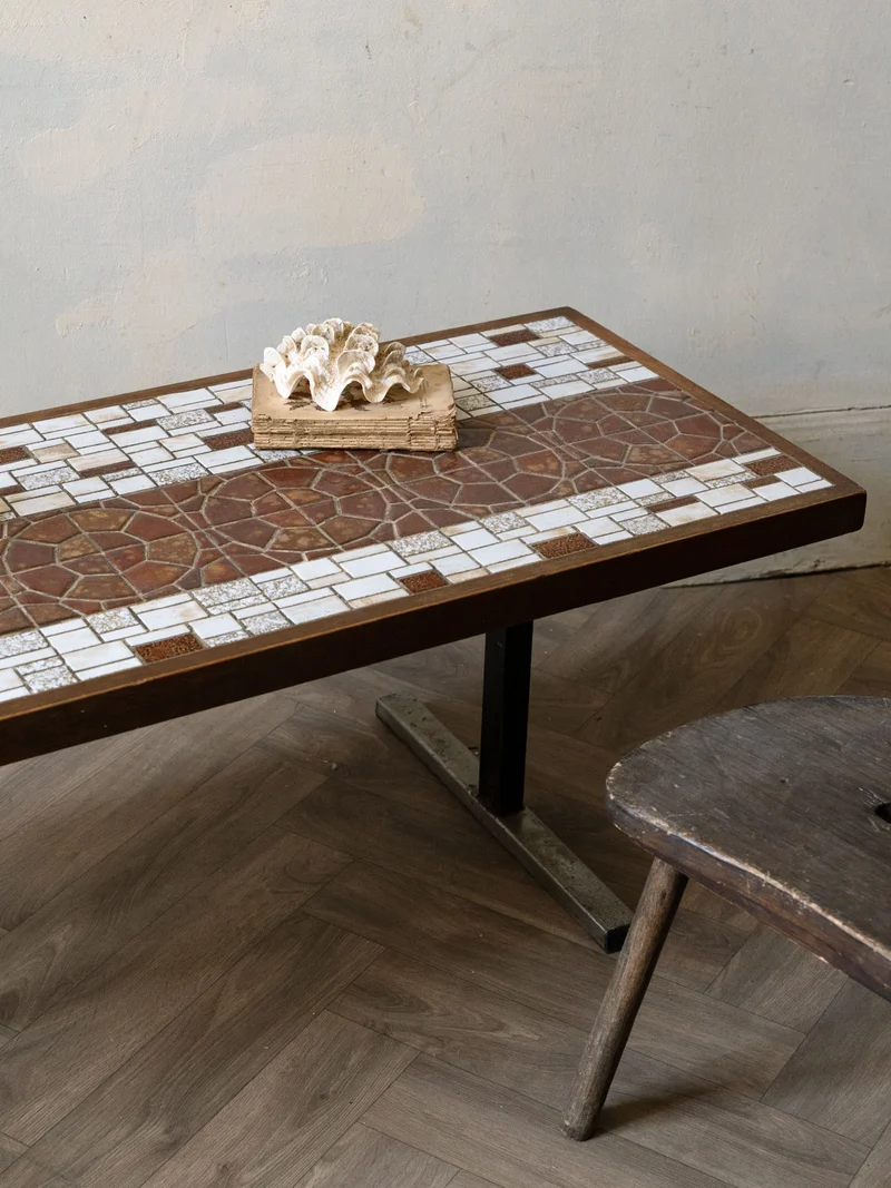 Donna, la table basse en céramique et bois N°1046
