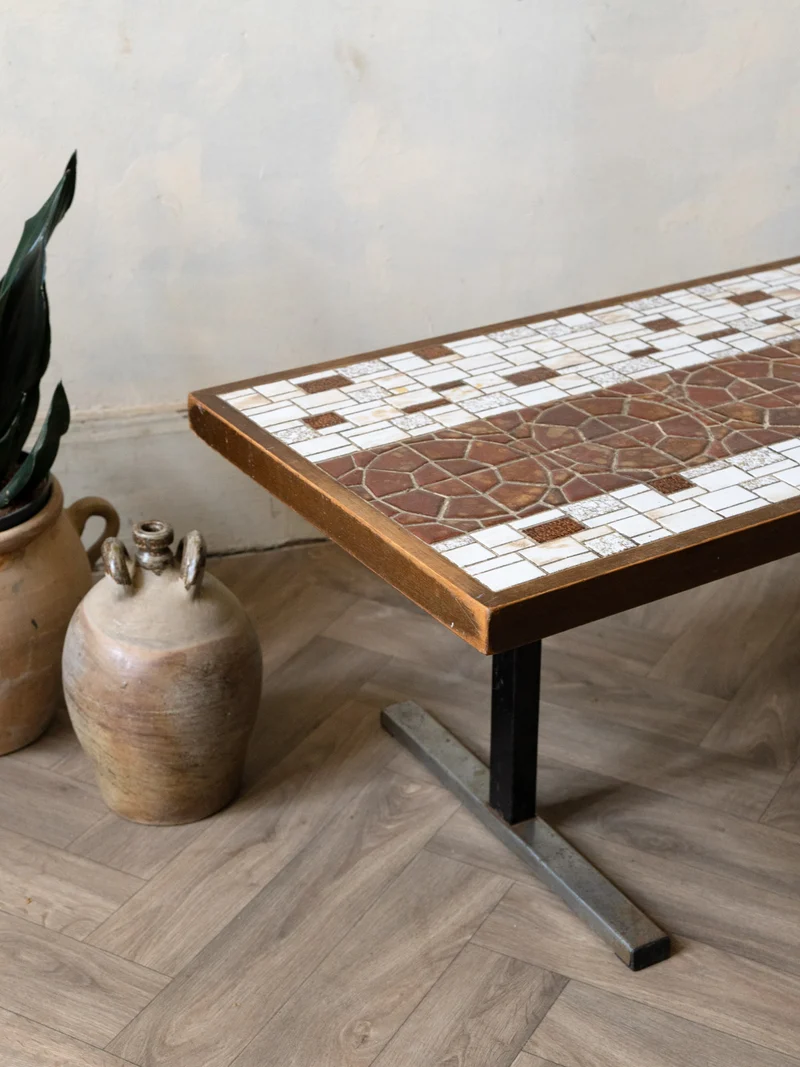 Donna, la table basse en céramique et bois N°1046