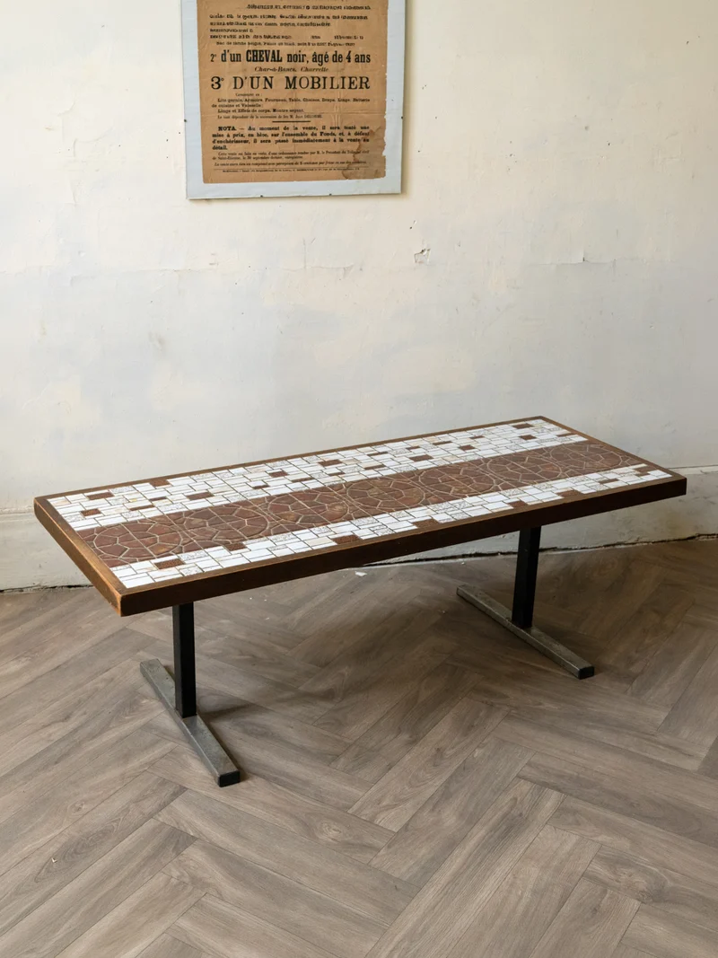 Donna, la table basse en céramique et bois N°1046