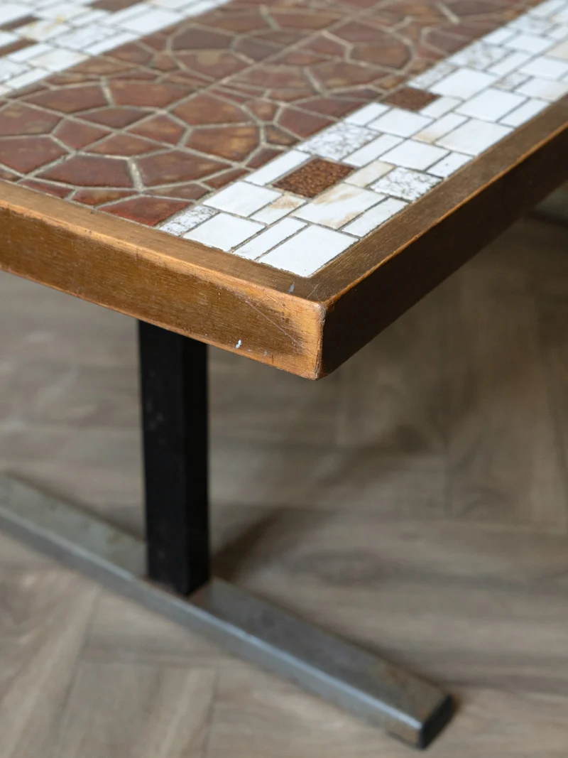 Donna, la table basse en céramique et bois N°1046