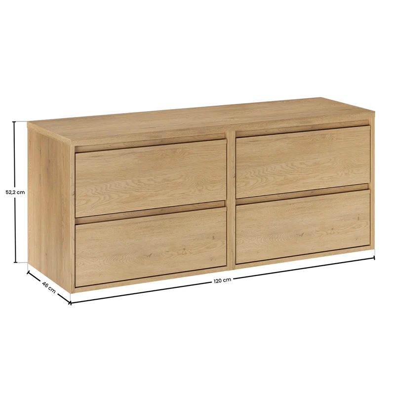 Ensemble meuble sous-vasque 120cm et armoires miroir Edmé Bois
