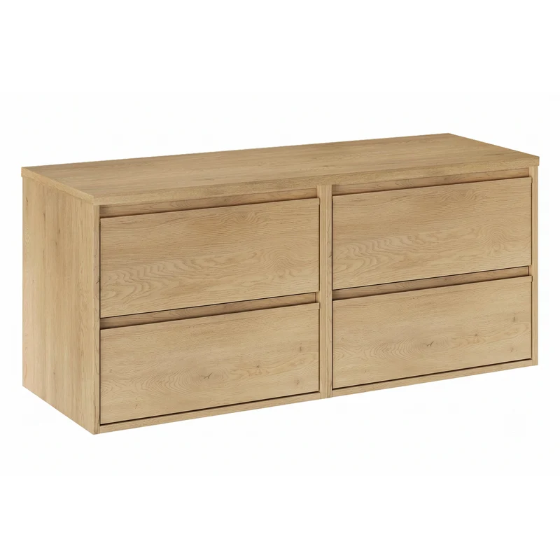 Ensemble meuble sous-vasque 120cm colonne et armoires miroir Edmé Bois