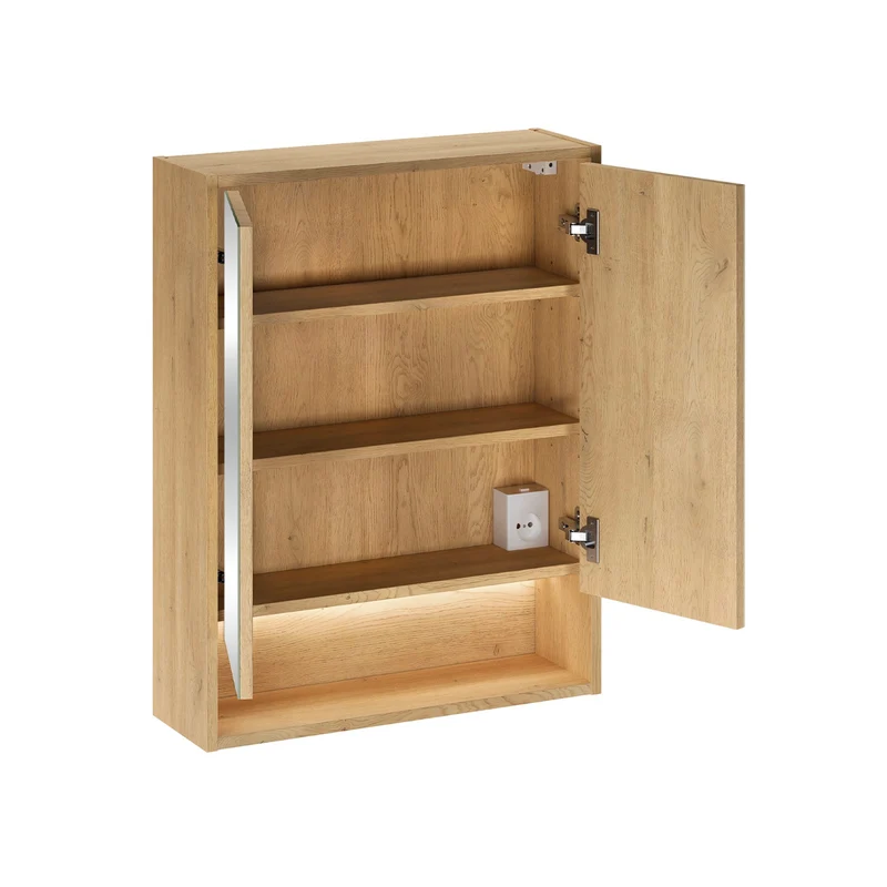 Ensemble meuble sous-vasque 120cm colonne et armoires miroir Edmé Bois