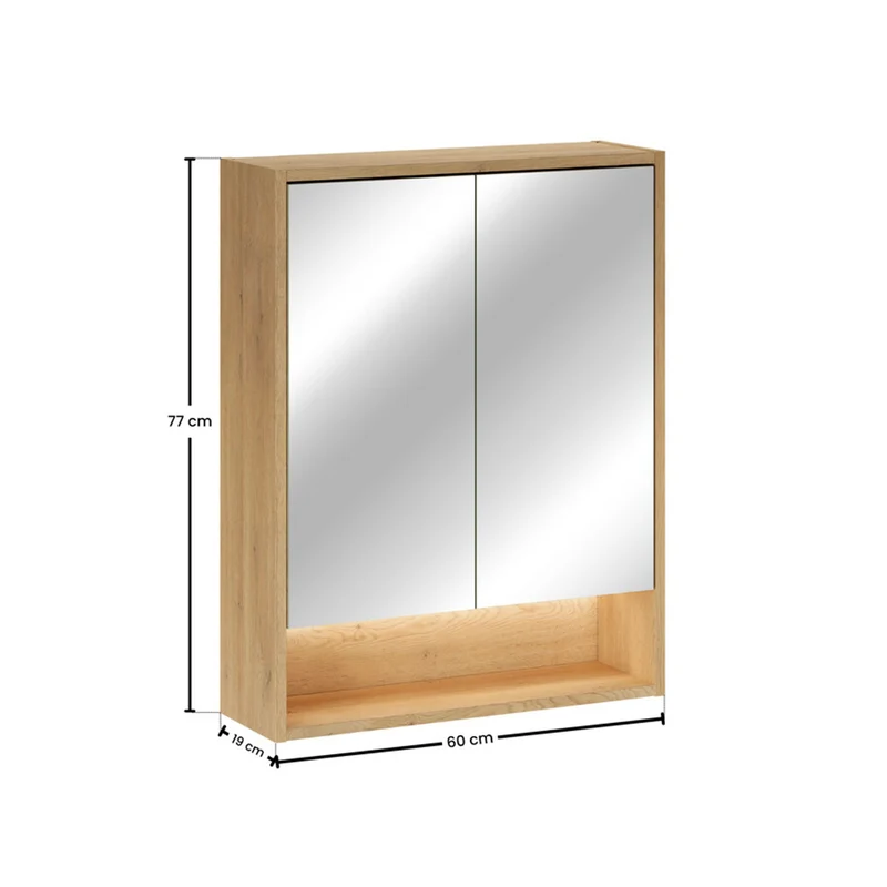Ensemble meuble sous-vasque 120cm colonne et armoires miroir Edmé Bois